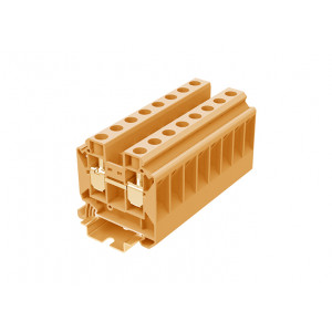 Проходная клемма TU16-2-OG, Проходная клемма, тип фиксации провода: винтовой, номинальное сечение: 16 мм кв., 76A, 1000V, ширина: 12,2 мм, цвет: оранжевый, тип монтажа: DIN35