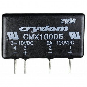 CMX100D6, Реле твердотельное для коммутации постоянного тока 100В 6А, вход DC 10В 15мА, изоляция 2.5кВ, нормально разомкнутое, -30...80°C