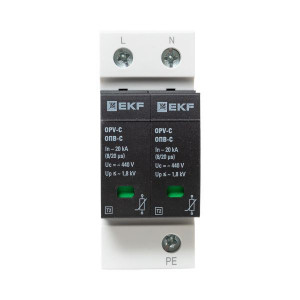 Ограничитель импульсных напряжений ОПВ-B/2P In 30кА 440В с сигн. PROxima opv-b2
