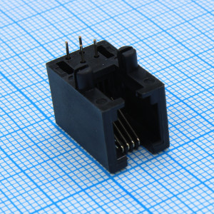 L-KLS12-135-4P4C-1-01, Разъем RJ-11 (гнездо) 4 конт. угловой на плату