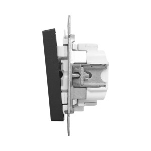 Механизм выключателя, двухклавишный, с подсветкой, ч-рный Эпика EKF UP1-SWB-24