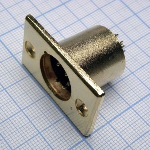 CANNON 21 5M, Аудио разъём XLR - вилка приборная, 5 контактов, цвет - золотистый