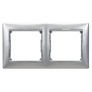 Рамка 2-м Valena горизонт. алюм. 770152
