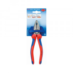 Пассатижи KN-0302180SB, Плоскогубцы комбинированные с режущей кромкой, с многокомпонентыми рукоятками, длина 180мм