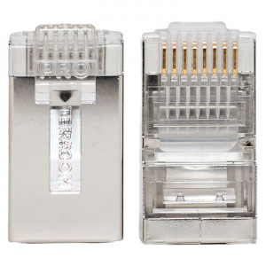 Коннектор RJ-45 TERACOM PRO экранированный 8P8C 30мкд Cat.5E универсальный (упак.20шт) [TRP-PLUG-5EFTP-20]