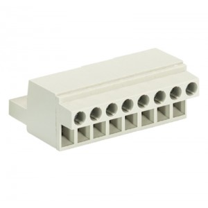 Розетка Wiecon 8213 B / 8 TOP, Розеточный разъем, прямой, на кабель, шаг: 5.08 мм, 8 полюсов, фиксация провода винтовая, исполнение: с маркировкой, 400V, 12А, цвет: серый