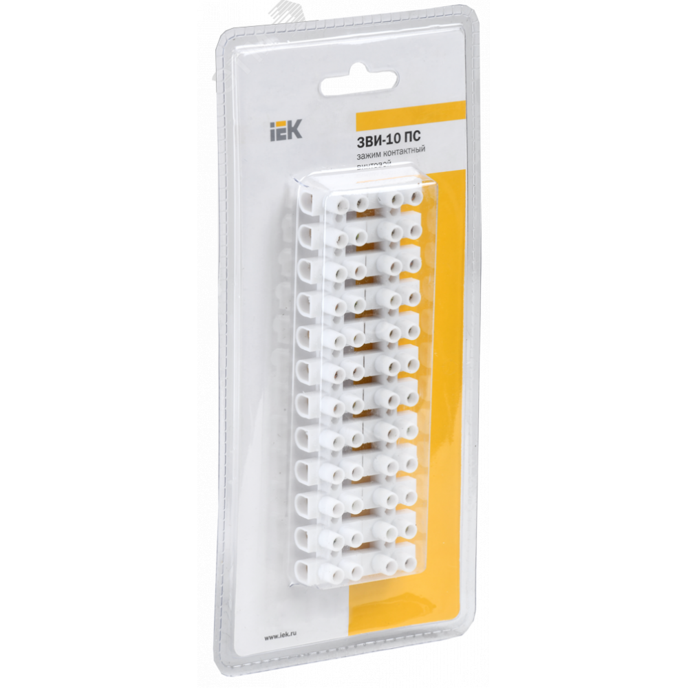 Изображение товара Клеммная колодка IEK ЗВИ-10 н/г 2.5-6кв.мм 12 пар для монтажа на кабель