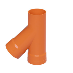 Тройник для двустенных труб, 45 град., полипропилен, д.110мм 019110