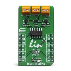 MIKROE-3870, Средства разработки интерфейсов Dual LIN click