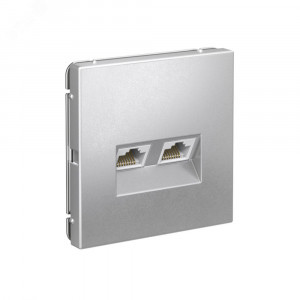 ARTGALLERY РОЗЕТКА двойная компьютерная RJ45+RJ45, кат. 5е, механизм, АЛЮМИНИЙ GAL000385