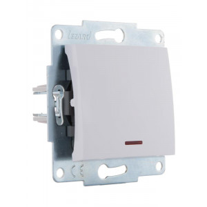 Выключатель 1-кл. 1п СП Karina 10А IP20 с подсветкой механизм бел. 707-0288-111