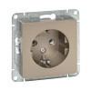 Механизм розетки, 16А, с заземлением, без шторок, шампань Эпика EKF UP1-SOC-110