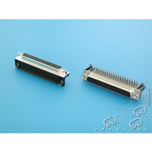 DRB-37FB, Разъем D-SUB 37 контактов, розетка угловая на плату,  9.4мм