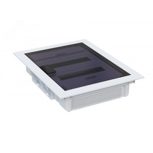 Щит распределительный встраиваемый с пластиковой черной прозрачной дверцей на 24 модуля, OptiBox Pro 24-VKR-IP40 379800