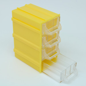 Бокс для р/дет К- 5-В2 прозр/желтый, Пластиковый контейнер для хранения крепежа, радиоэлектронных комплектующих, любых небольших деталей