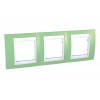 UNICA ХАМЕЛЕОН РАМКА 3-постовая, горизонтальная, БЕЛЫЙ/ ЗЕЛЕНОЕ ЯБЛОКО C3(5) MGU6.006.863