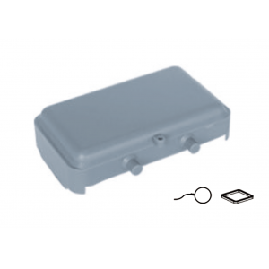 Защитная крышка H10B-PC2-4P-NG, Защитная крышка, типоразмер 10B, с уплотнителем, без защелок (упоры для двух защелок), с удерживающей стропой от утери, материал корпуса: пластик