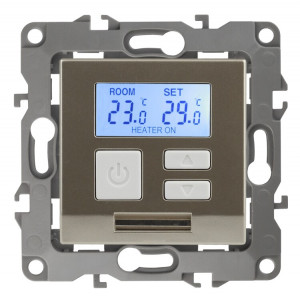 12-4111-04 Терморегулятор универс. 230В-Imax16А, IP20, 2, шампань (6/60/1200) Б0031274