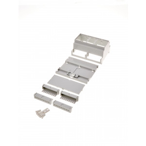 D6M-RU, Корпус на 6 модулей для установки на DIN-рейку, размеры: 90,2х57,5х106,25 мм, мат.: ABS-UL-94V0, цвет: светло-серый RAL7035. Под клеммные блоки шаг 5.08мм. Аналог корпуса Gainta D6MG