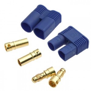 EC3 M+F/SET, Комплект разъема серии EC для радиоуправляемых моделей, вилка EC3-M (2Р) + гнездо EC3-F (2P), D контакта - 3 мм