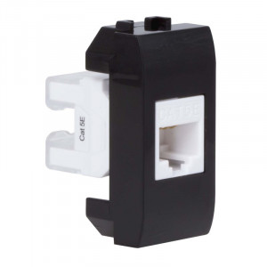 Розетка компьютерная 1-м СП 1мод. Brava RJ45 кат.5E черн. 77654N