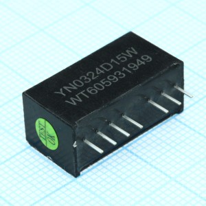 TMR 3-2423WI, Преобразователь DC/DC на печатную плату вход 24В двуполярный выход 15В/-15В 0.1A/-0.1A 3Вт 7-Pin SIP