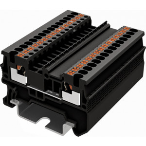 Проходная клемма TP1.5-2-BK, Проходная клемма, тип фиксации провода: push-in, номинальное сечение: 1,5 мм кв., 13,5A, 500V, ширина: 3,5 мм, цвет: черный, тип монтажа: DIN35