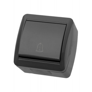 Кнопка звонковая открытой установки IP44 6А серая "Селигер" SQ1818-0116