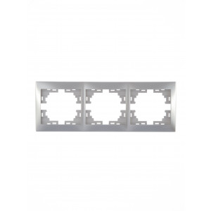 Рамка 3-м Mira горизонт. сер. метал. 701-1000-148