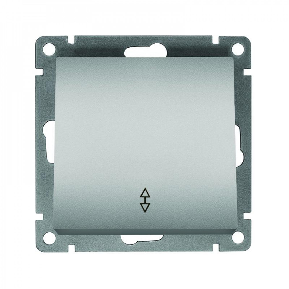 Изображение товара Переключатель проходной 1-кл. СП Афина 10А IP20 серебристый