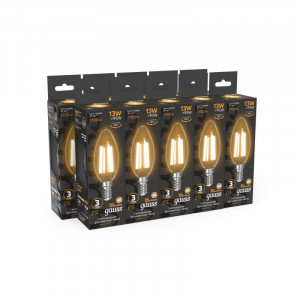 Лампа светодиодная филаментная Black Filament 13Вт свеча 2700К тепл. бел. E14 1100лм 103801113