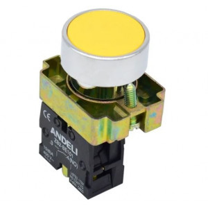 КНОПКА XB2-BА51 БЕЗ ПОДСВЕТКИ ЖЕЛТЫЙ 1НО, КНОПКА XB2-BА51 БЕЗ ПОДСВЕТКИ ЖЕЛТЫЙ 1НО (ANDELI)