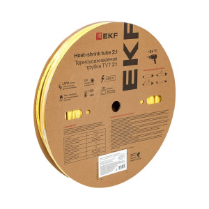 Термоусаживаемая трубка ТУТ нг 6/3 желтая рулон PROxima tut-6-y