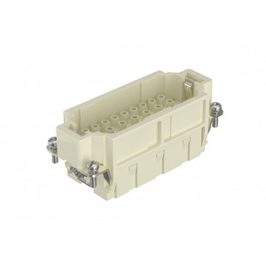 Вилочная контактная вставка HEE-032-MC, Вилочная контактная вставка, обжимная фиксация, 32 полюса + PE, типоразмер 16B, 500V, 16A, (обжимные контакты поставляются отдельно)
