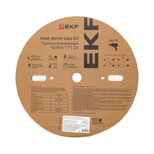 Термоусаживаемая трубка ТУТ нг 30/15 белая рулон PROxima tut-30-w