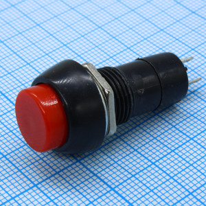 PBS-11B красный, Кнопка без фиксации 1А 250В OFF-(ON) круглая М12
