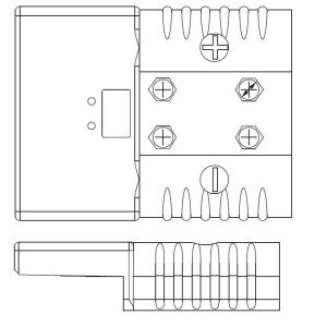 2-7251G1, Сверхмощные разъемы питания SBX175 HOUSING ONLY GRAY