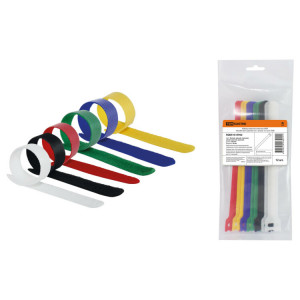 Набор хомутов-липучек НХЛ 16х250 мм 6 цветов по 2 штуки (12 шт) SQ0515-0762