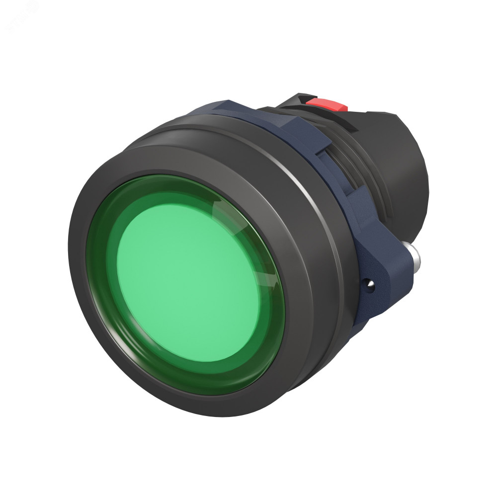 Изображение товара Головка кнопки плоская прозрачная без фиксации зеленая M22P-FMLGP