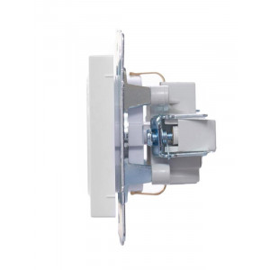 Розетка 1-м СП Vesna с заземл. ПБТ механизм бел. 742-0288-122B