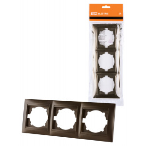 Рамка 3-х постовая горизонтальная бронза "Лама" SQ1815-0731