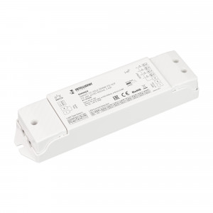 INTELLIGENT ARLIGHT Диммер SMART-CC-2042-RGBW-PD-SUF (12-48V, 4x150-500mA, 2.4G) 037420, Контроллер тока RGBW для светодиодных RGBW светильников (ШИМ). Питание 12-48VDC, выходное 3-45 VDC напряжение , ток 150-500mA на канал, 4 канала, максимальная мощность 1.8W-90W. Ток и тип источника света устанавливаются dip-переключателями. Габариты 175х4