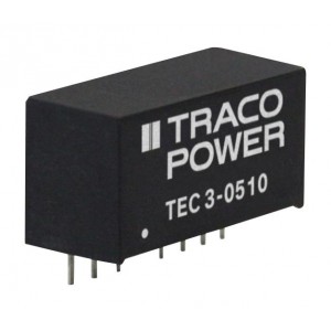 TEC 3-2423, Преобразователь DC-DC на печатную плату вход 24В двуполярный выход ±15В 0.1A/-0.1A 3Вт 7-Pin SIP модульный