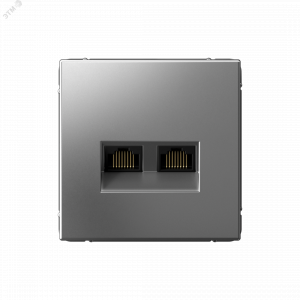 ARTGALLERY РОЗЕТКА двойная компьютерная RJ45+RJ45, кат. 5е, механизм, СТАЛЬ GAL000985