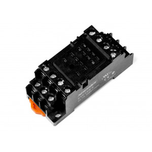 Колодка для реле SYF14A-E, Колодка для реле, 4 группы переключающих контактов, винтовая фиксация провода, монтаж на DIN рейку, 300V, 7A, для реле серий: RKM, с возможностью установки (поставляется отдельно): металл. фикс. SK36M