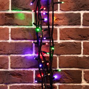 Гирлянда Твинкл Лайт 20 м, черный КАУЧУК, 240 диодов, цвет мультиколор 303-329