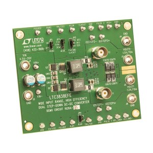 DC1626A-B, Средства разработки интегральных схем (ИС) управления питанием LTC3838EFE Demo Board w/ R Sense 4.5V = VIN = 26V; VOUT1 = 1.2V @ 15A, VOUT2 = 1.5V @ 15A