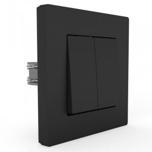 Выключатель 2-кл. СП Pixel 10А IP20 в сборе карбон TKE-PX-V2F-C14