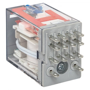 Реле промежуточное с кнопкой и мех. Индикацией RPAt 22/4 5A 220В DC AVERES rpat-22-4-220DC