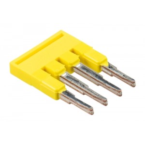Соединительная перемычка IVB WKF 1,5- 4, Соединительная перемычка, 4 полюса, изолированная, вилочная, для клемм: WKF 1,5, цвет: желтый